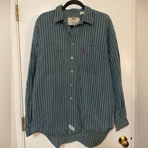 Levi’s 90s Vintage Teal & Blue Real Indigo Button Up Shirt Men’s Large